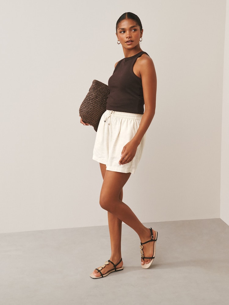 Black/Neutral Shorts 2 Pack with Linen - Image 9 of 9