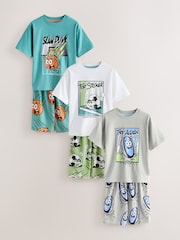 Green/Grey/White Comedy Sport - حزمة من 3 بيجامات قصيرة (4-16سنة) - Image 1 of 7