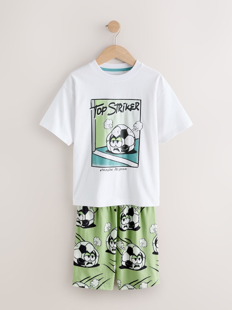 Green/Grey/White Comedy Sport - حزمة من 3 بيجامات قصيرة (4-16سنة) - Image 2 of 7