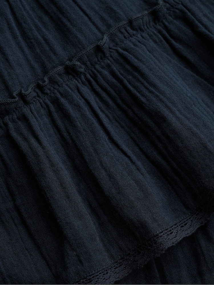 Superdry Navy Cheesecloth Tiered Mini Skirt - Image 2 of 2