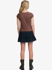 Superdry Navy Cheesecloth Tiered Mini Skirt - Image 4 of 8