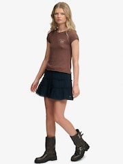Superdry Navy Cheesecloth Tiered Mini Skirt - Image 6 of 8