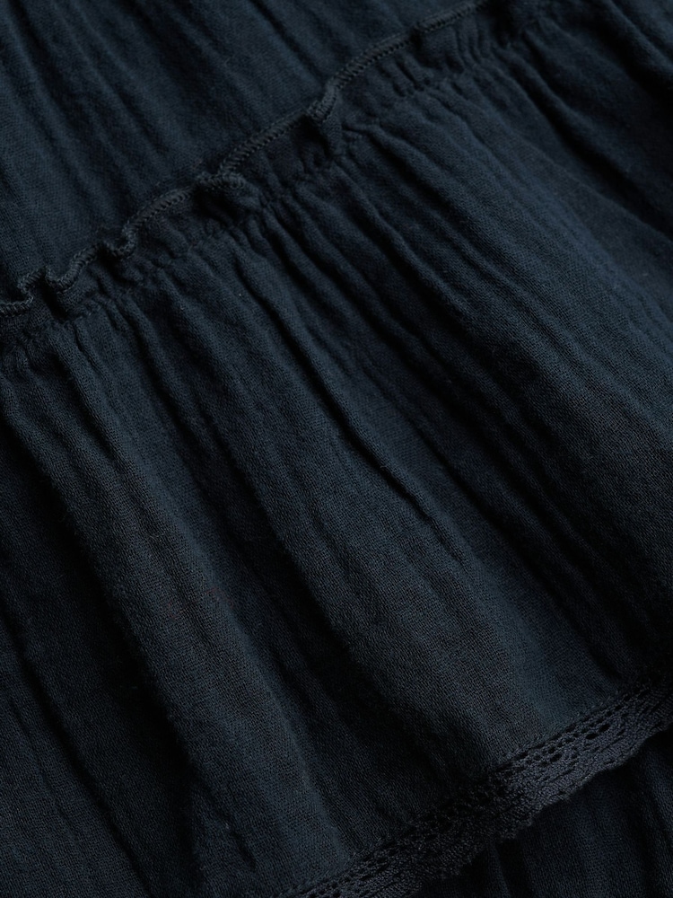Superdry Navy Cheesecloth Tiered Mini Skirt - Image 8 of 8 Superdry Navy Cheesecloth Tiered Mini Skirt - Image 8 of 8