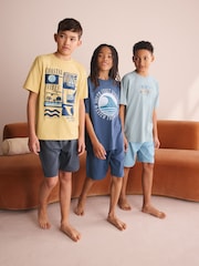 Blue/Yellow/Grey Surf - حزمة من 3 بيجامات قصيرة (3-16 سنة) - صورة 1 من 5