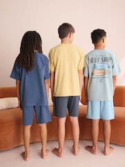 Blue/Yellow/Grey Surf - حزمة من 3 بيجامات قصيرة (3-16 سنة) - صورة 3 من 5