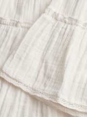Superdry White Cheesecloth Tiered Mini Skirt - Image 2 of 2