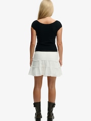 Superdry White Cheesecloth Tiered Mini Skirt - Image 5 of 8