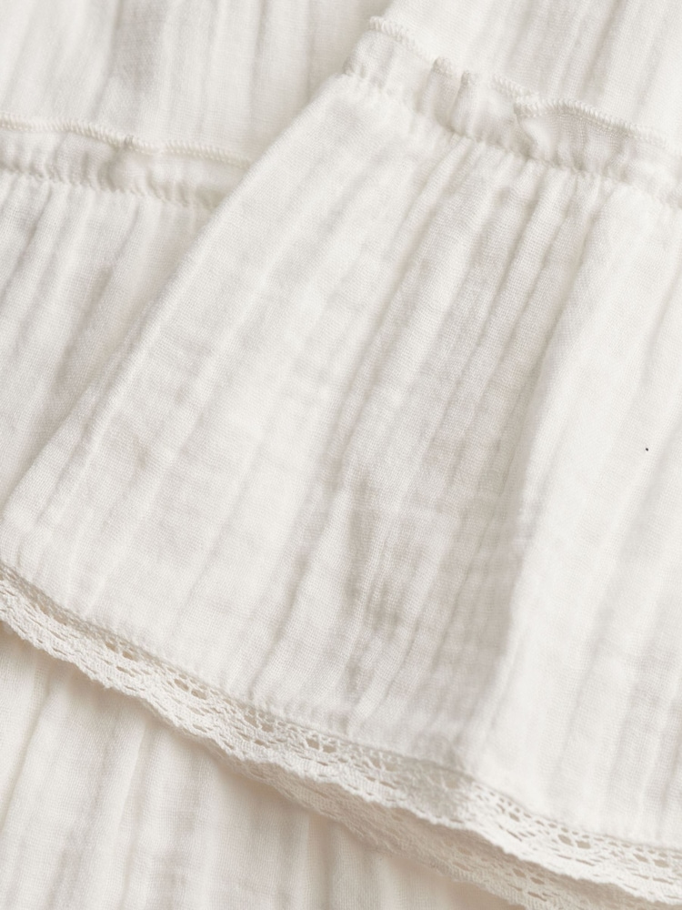 Superdry White Cheesecloth Tiered Mini Skirt - Image 8 of 8 Superdry White Cheesecloth Tiered Mini Skirt - Image 8 of 8