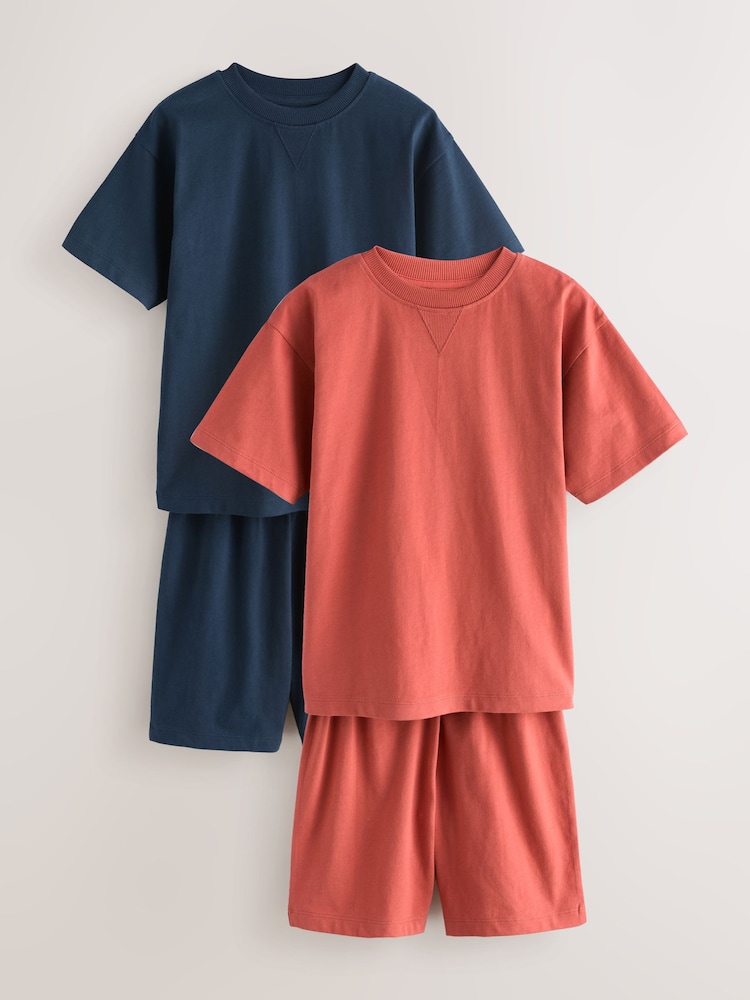 Blue/Orange Short Pyjamas 2 Pack (3-16yrs) - Image 1 of 6 Blue/Orange Short Pyjamas 2 Pack (3-16yrs) - Image 1 of 6