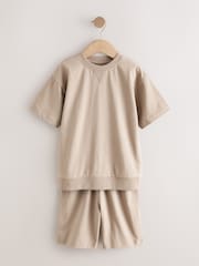 Cement/Green/Brown Plain Shorts Pyjamas 3 Pack (3-16yrs) - Image 4 of 7