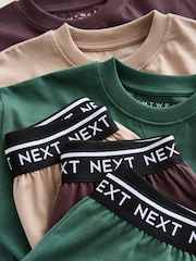 Cement/Green/Brown Plain Shorts Pyjamas 3 Pack (3-16yrs) - Image 7 of 7