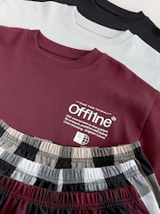 Black/White/Red Check Woven Short Pyjamas 3 Pack (3-16yrs) - Image 13 of 13