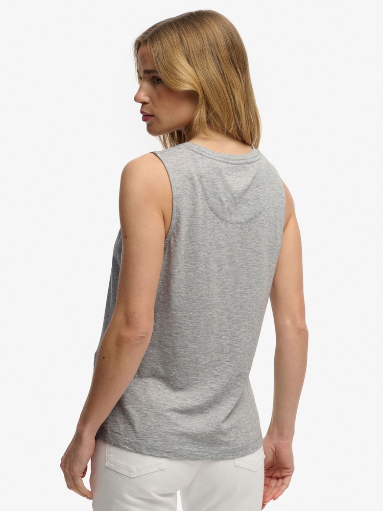 Superdry Grey Scoop Neck Tank - Image 2 of 7