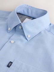 Light Blue Slim Fit Short Sleeve Easy Iron Button Down Oxford Shirt - Image 7 of 7