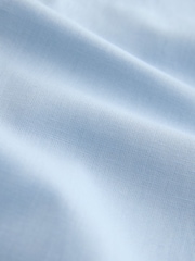 蓝色 - N. Premium Cotton Linen Blend Short Sleeve Smart Shirt - 3的图像3｝