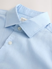 Blue Regular Fit N. Premium Cotton Linen Blend Short Sleeve Smart Shirt - Image 7 of 8