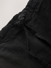 Black Linen Blend Pull On Knee Length Shorts - Image 2 of 3