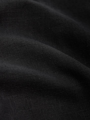 Black Linen Blend Pull On Knee Length Shorts - Image 3 of 3