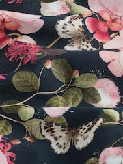 Navy/Pink Floral Regular Fit Kew Garden Print Short Sleeve Shirt - Image 7 of 8