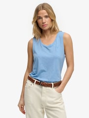 Superdry Blue Scoop Neck Vest - Image 1 of 7