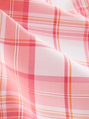 Coral Pink Madras Check Regular Fit Easy Iron Button Down Short Sleeve Oxford Shirt - Image 3 of 3