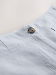 Light Blue N. Premium 100% Linen Crop Wide Leg Trousers - Image 3 of 3