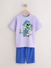 Green/Purple Monster Skate Short Pyjamas 2 Pack (3-16yrs) - Image 3 of 6