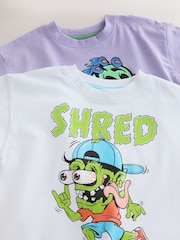 Green/Purple Monster Skate Short Pyjamas 2 Pack (3-16yrs) - Image 5 of 6
