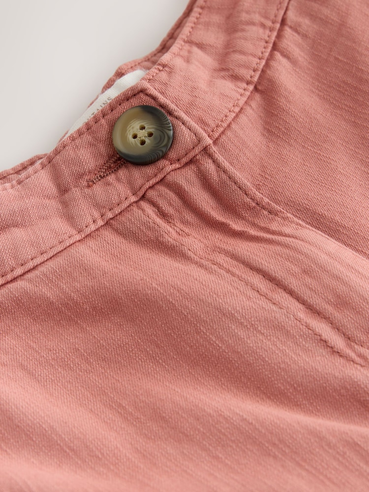 Rust Brown Barrel Leg Scarf Belt Trousers With Linen - Image 8 of 8