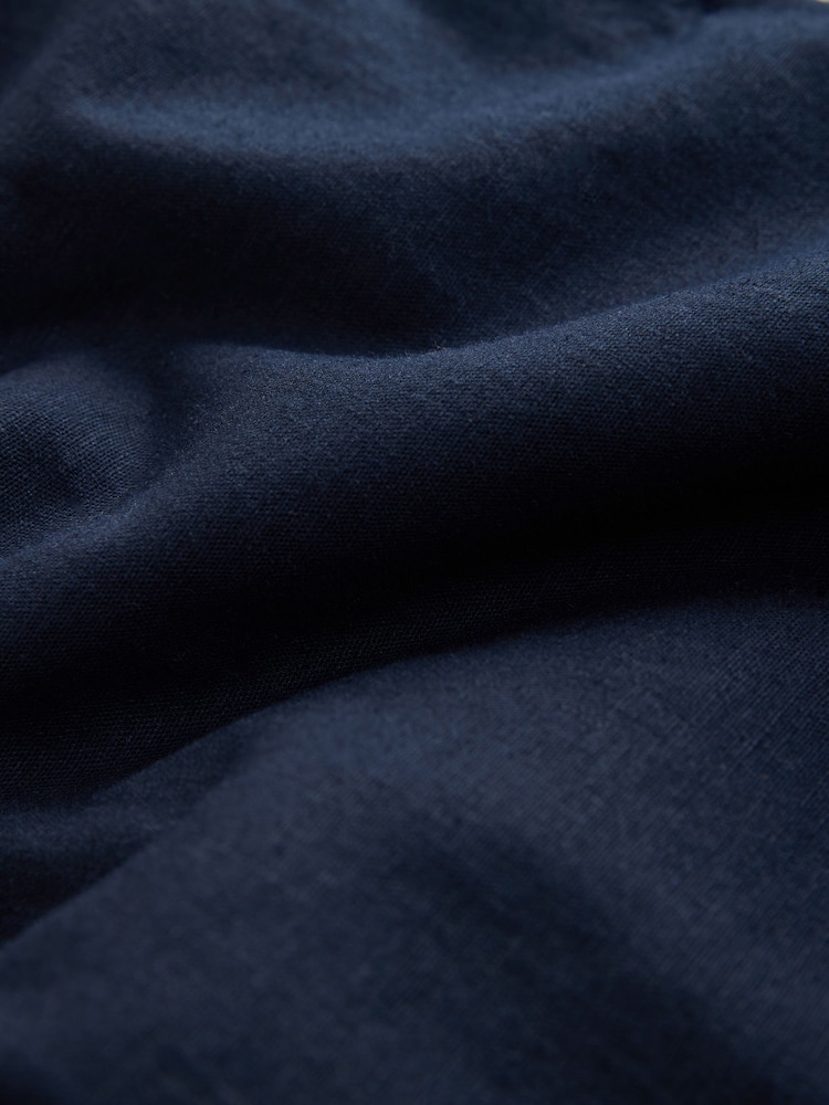 Navy Linen Rich Wide Leg Trousers With Piping - Image 7 of 7