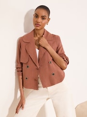 Lipsy Kurzer Trenchcoat mit einem Hauch von Leinen - Bild 1 von 4