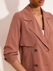 Lipsy Kurzer Trenchcoat mit einem Hauch von Leinen - Bild 2 von 4