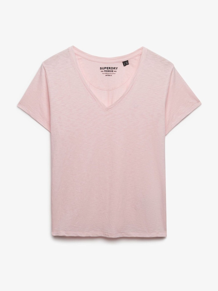 Superdry Pale Pink Slub T-Shirt - Image 4 of 4