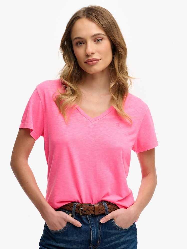 Superdry Fluro Pink T-Shirt - Image 1 of 6