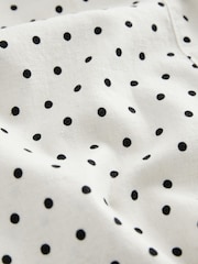 White/Black Spot Stretch Linen Blend Playsuit - Image 2 of 3