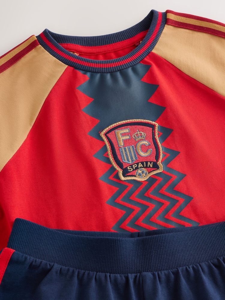 Red/Yellow/Blue Spain Single Short Football Pyjamas (4-14yrs) - Image 7 of 7 Red/Yellow/Blue Spain Single Short Football Pyjamas (4-14yrs) - Image 7 of 7