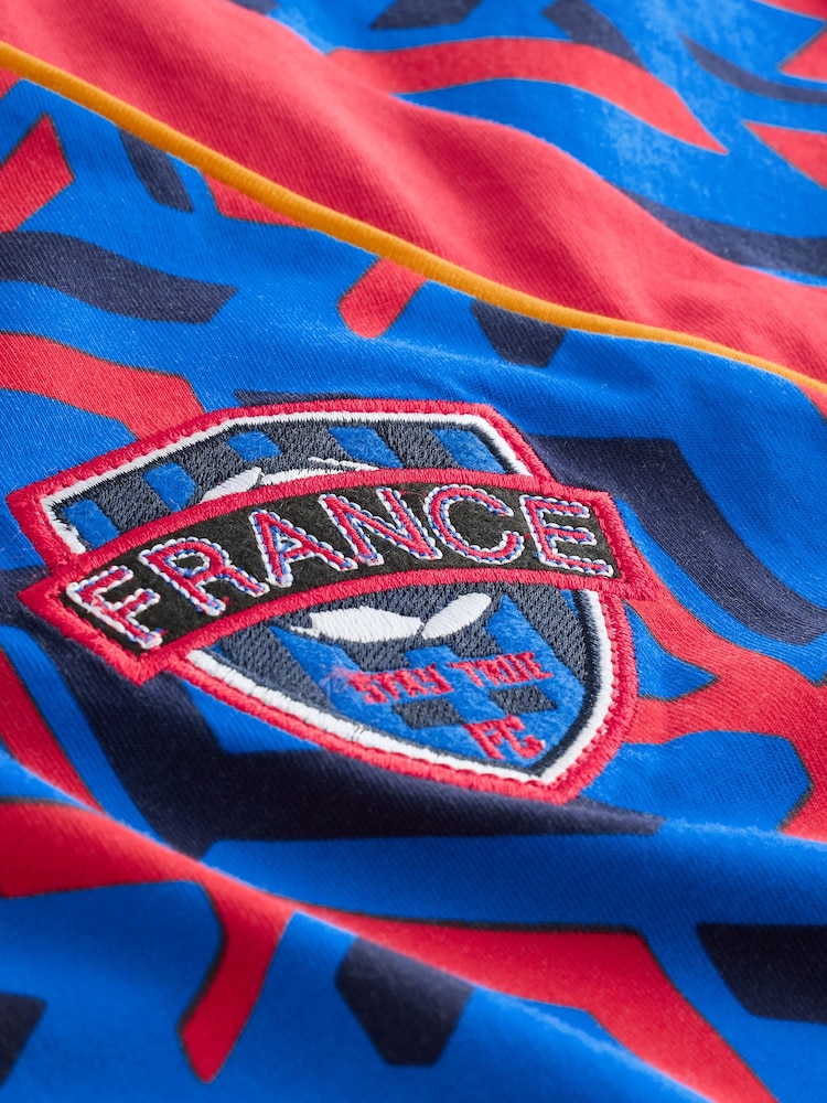 White/Blue/Red France Single Short Football Pyjamas (4-14yrs) - Image 4 of 4 White/Blue/Red France Single Short Football Pyjamas (4-14yrs) - Image 4 of 4