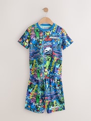 Green/Blue Minecraft Short Pyjamas 2 Pack (5-14yrs) - Image 10 of 13