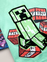 Green/Blue Minecraft Short Pyjamas 2 Pack (5-14yrs) - Image 11 of 13