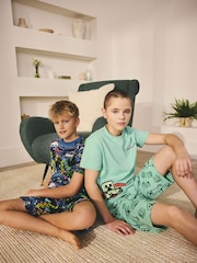 Green/Blue Minecraft Short Pyjamas 2 Pack (5-14yrs) - Image 2 of 13
