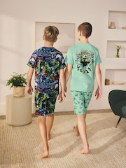 Green/Blue Minecraft Short Pyjamas 2 Pack (5-14yrs) - Image 3 of 13