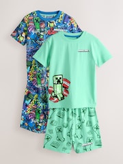 Green/Blue Minecraft Short Pyjamas 2 Pack (5-14yrs) - Image 7 of 13