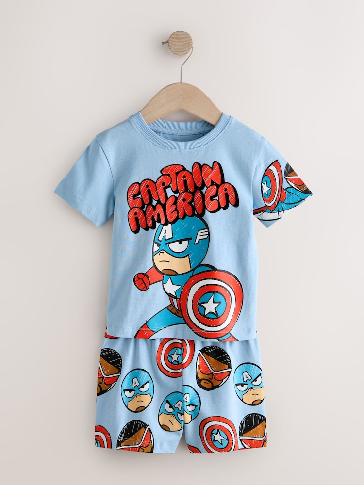 Red/Blue/Green Marvel Short Pyjamas 3 Pack (12mths-11yrs) - Image 2 of 8