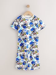 Blue/White Sonic Short Licence Pyjamas 2 Pack (3-14yrs) - Image 2 of 6