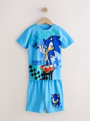 Blue/White Sonic Short Licence Pyjamas 2 Pack (3-14yrs) - Image 3 of 6