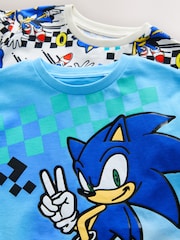 Blue/White Sonic Short Licence Pyjamas 2 Pack (3-14yrs) - Image 5 of 6