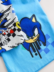 Blue/White Sonic Short Licence Pyjamas 2 Pack (3-14yrs) - Image 6 of 6