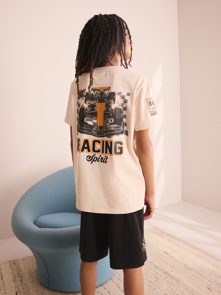 Black/Ecru Mclaren Single Short Pyjamas (3-16yrs) - Image 1 of 10