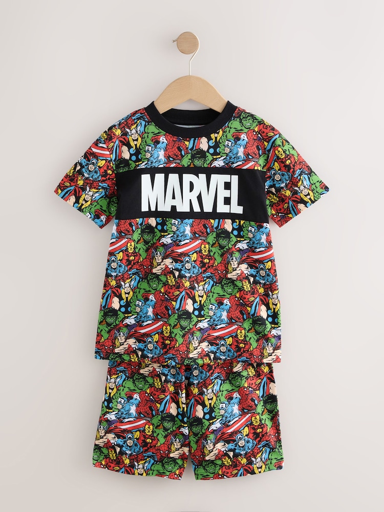 Black/Red Marvel Short Pyjamas 2 Pack (3-14yrs) - Image 2 of 7