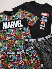 Black/Red Marvel Short Pyjamas 2 Pack (3-14yrs) - Image 9 of 11